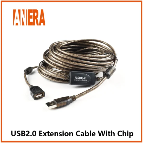 Anera Cable de Extensión Repetidor USB 2.0 Cable USB Macho a Hembra con Amplificador de Señal 15m