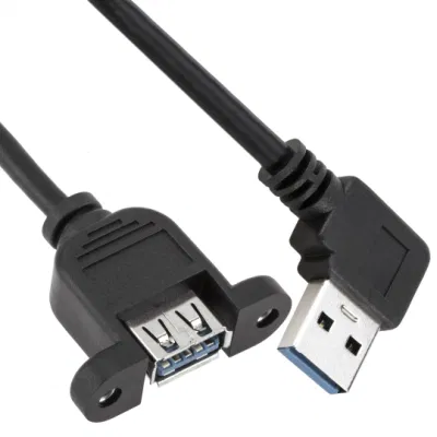 Cable al por mayor del cargador de datos USB de la fábrica Un varón en ángulo con una hembra para el panel 5Gbps el 1m