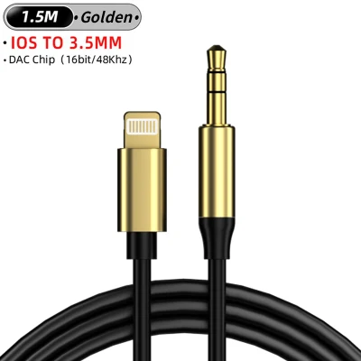 Relámpago de alta calidad de la TPE del 1,2m al cable auxiliar de los auriculares auxiliares audios del divisor del conector de auriculares de 3,5m m